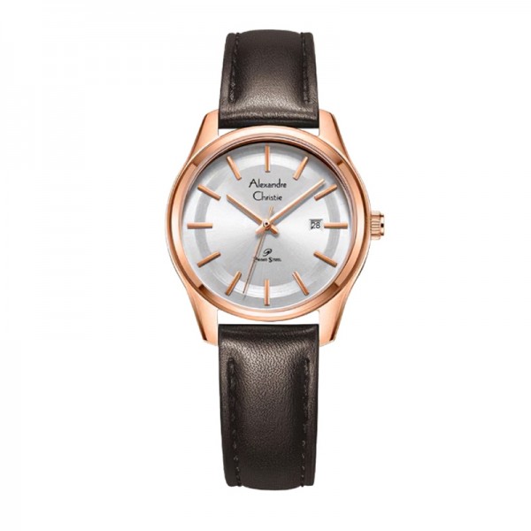 Alexandre Christie AC 1027 Rosegold White Brown Leather lady LDLRGSL